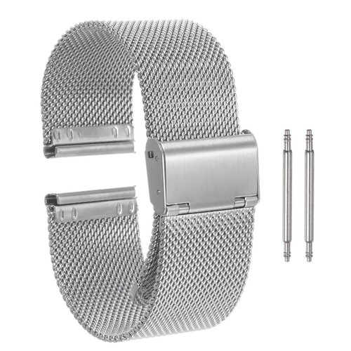 VETEMENTS Bracelet de Montre en Maille en Acier Inoxydable de 24 mm à Dégagement Rapide...