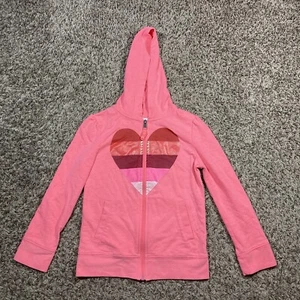 Circo Girl's Heart Pink Lightweight Jacket with Hood Sz Medium Med M 7-8 US - Picture 1 of 9