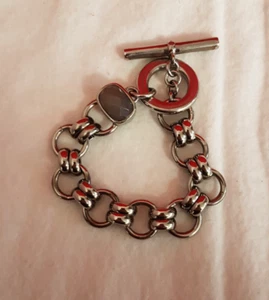 Vintage Dyrberg/Kern Stainless Bracelet with Lavender Cushion Stone. - Picture 1 of 6