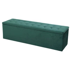 NNEDSZ Storage Ottoman Blanket Box Velvet Foot Stool Rest Chest Couch Green - Picture 1 of 7