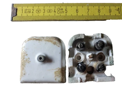 Abzweigdose Verteilerdose weiß alt Porzelan Porzellan vintage Requisite Museum - Bild 1 von 4