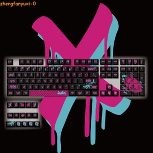 League of Legends Jinx 108 teclas PBT teclas para teclado mecánico Cherry MX - Imagen 1 de 7