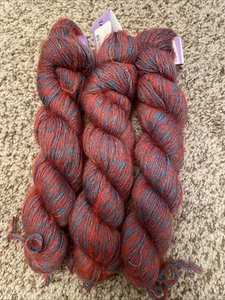 Lucci Yarns Galaxy Chunky Merino Mohair Color #32 Red Blue Lot Of 3 - Picture 1 of 4