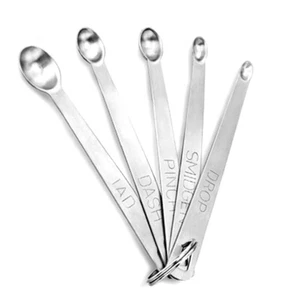 5Pcs Steel Mini Set Dash Pinch Smidgen Norpro Measuring Z L4O6 Spoons M7I6 O6D2 - Picture 1 of 12