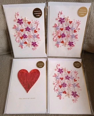 4 Hallmark Signature Frameable Handmade Card Happy Valentine's Day          /190 - Image 1 of 4