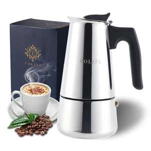 Stovetop Espresso Coffee Maker, Induction Stainless Steel Italian Moka Pot, P... - Picture 1 of 9