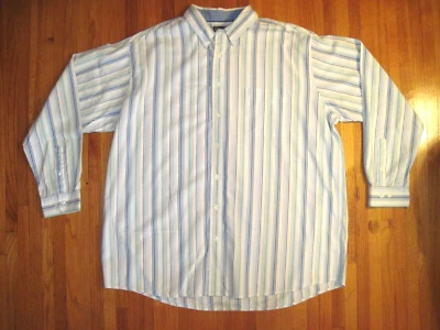St. John's Bay Blue/Green/White Stripe Oxford Dress Shirt 2XL-Tall New - Image 1 of 4
