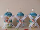 12 Blue Fillable Bottles with Plastic Baby Shower It's a Boy Favors Prizes Game