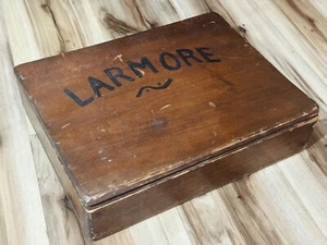 Antique Hand Made Compartmentalized Wooden Chest Box “Larmore” Ditty Box Vintage - Picture 1 of 17