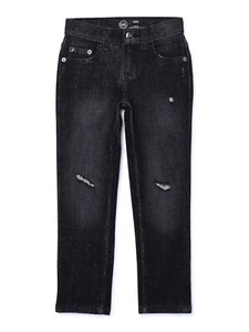 Wonder Nation Boys Rip & Repair Slim Fit Denim Jeans, Black Wash Size 12 Husky - Picture 1 of 3
