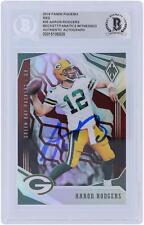 Aaron Rodgers Packers Signed 2019 Panini Phoenix Red Variation 35 4/299 BAS Card