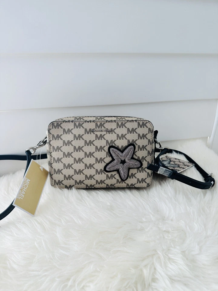 Michael Kors Signature Starfish Applique Pouches Camera Crossbody Bag