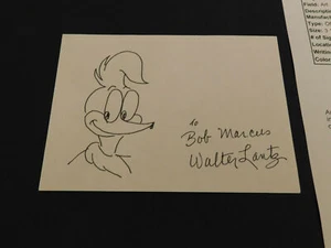 Walter Lantz Signed Woody Woodpecker Sketch JSA - Picture 1 of 3