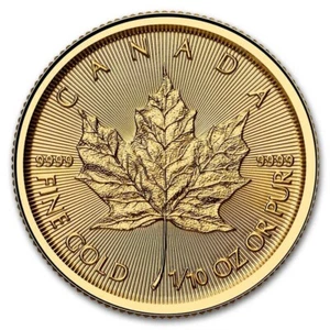 2025 Canada Gold Maple Leaf 1/10 oz .9999 Fine Gold $5 Coin - Sealed - Picture 1 of 2