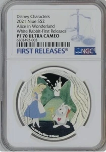Alice In Wonderland White Rabbit 2021 Niue 1oz .999 NGC PF70 UC FR Mint 2000! - Picture 1 of 3