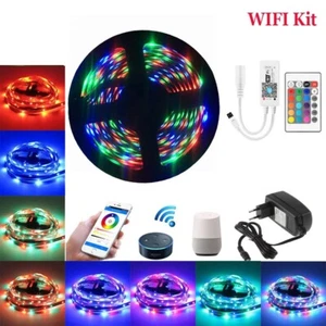 DC 12V 3528 RGB LED Strip Light Smart WiFi BT Music 44 Key Controller kit - Picture 1 of 32
