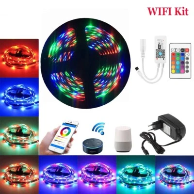 DC 12V 3528 RGB LED Strip Light Smart WiFi BT Music 44 Key Controller kit - Image 1 of 4
