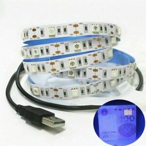 USB 5V 12V UV LED bande lumineuse 395-405nm 5050 30led/m chaîne de lumière noire flexible