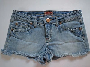 womens shorts No Boundaries Nobo Size 7 Juniors embroidered Blue Jean cut offs  - Picture 1 of 4