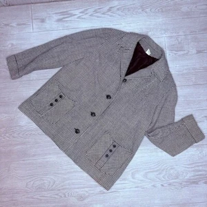 Vintage Dutchmaid button front houndstooth long sleeve blazer retro 80s jacket - Picture 1 of 6