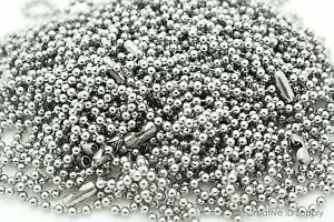 1000 HIGH QUALITY STAINLESS STEEL BALL CHAIN NECKLACES 30 INCH - 2.4MM BEAD USA - Picture 1 of 3