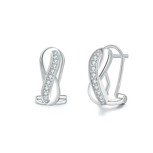 Pendientes de aro de 0,50 quilates para mujer diamantes simulados enchapados en oro 14 K - Imagen 1 de 7