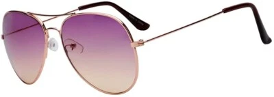PÚRPURA DEGRADADO COLOR LENTE ESTILO AVIADOR MARCO DE METAL DORADO MUJERES GAFAS DE SOL UVB Foto 1 de 4