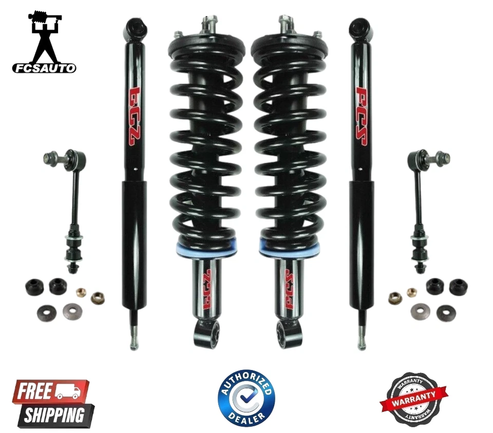 PREMIUM Front & Rear Complete Strut Shocks Sway Bar 6PCS Set For 03-07 Sequoia - Image 1 of 1