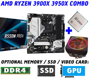 AMD RYZEN 3950X 3900X CPU+ASRock B550M PRO4 Motherboard+32GB DDR4+1TB SSD COMBO