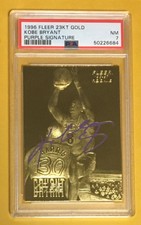 1996 FLEER KOBE BRYANT RC 23 KT GOLD LIMITED ED.~PURPLE AUTO.~PSA NM 7~NEW SLAB!