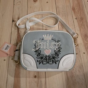 Bolso Bandolera de Terciopelo Juicy Couture Denim Heritage Lavado Ligero Azul Nuevo con Etiquetas - Imagen 1 de 8