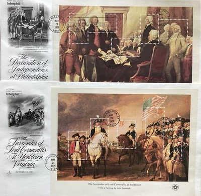 First Day Issue  Bicentenial Souvenir Sheets SC# 1686-89 - Image 1 of 2
