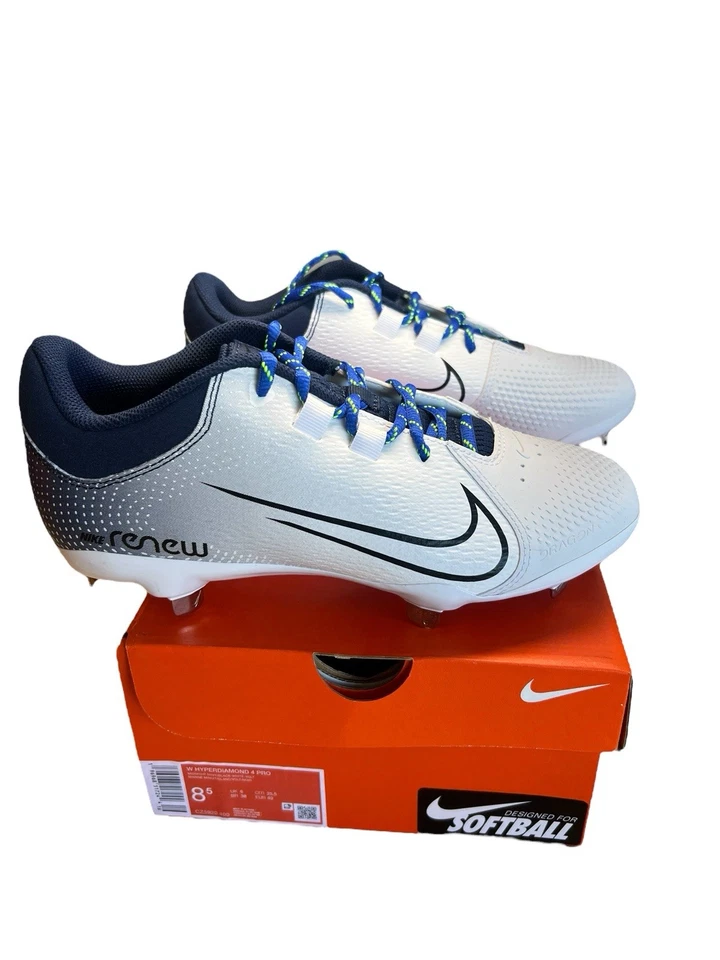 Nike Hyperdiamond 4 PRO Women’s Metal Size 8.5 CZ5920 400 Navy Black White
