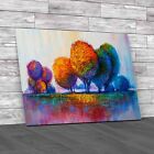 Vibrant Handpainted Trees Colourful Original Canvas Print Large Picture Wall Art