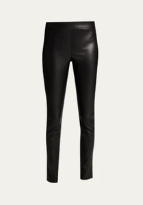NEW, Theory Adbelle Leather Leggings in Black - Size 10 #EP339 - Picture 1 of 8