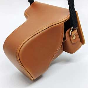 Leather Camera case Grip strap For Canon Eos M10 M100 M200 With 15-45mm Lens - Picture 1 of 14