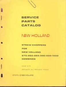 New Holland Combine Straw Chopper 975 980 985 990 995 1500 Parts Catalog - Picture 1 of 1