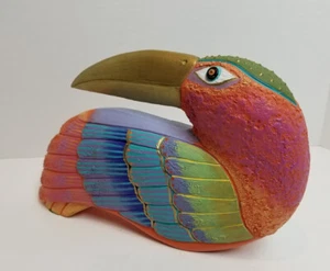 LARGE 12" Vintage Laurel Burch TOUCAN Bird Art Sculpture Figurine - Picture 1 of 7