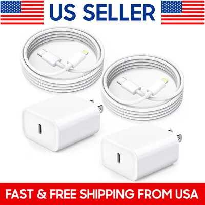 2 Pack Original USB-C Fast Charger For iPhone 14 13 12 11 Pro Max X Type C Cable - Image 1 of 4