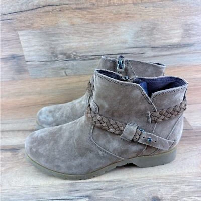 Bota de tornozelo Teva Delavina couro camurça bege impermeável 1008601 feminina tamanho 6 - Imagem 1 de 4