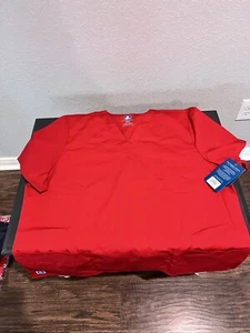 2XL Adar Men RED Nursing Doctor Uniform Scrub Uniform Shirt - Picture 1 of 7
