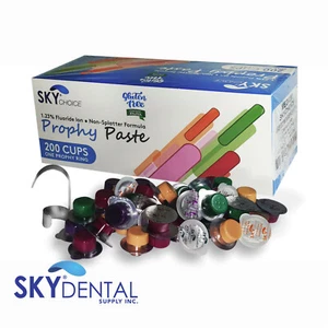 Dental Prophy Paste 200 cups Prophylaxis Non Splatter formula Med Grit Raspberry - Picture 1 of 1