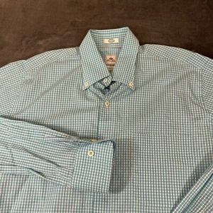 Peter Millar Hemd Herren mittelblau weiß kariert Knopfleiste Langarm Meer - Bild 1 von 11