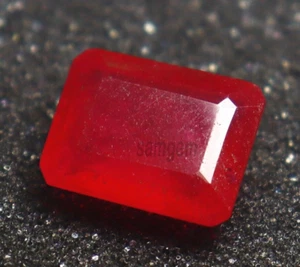 Natural Red Beryl (Bixbite) Emerald Shape 8-10 Ct Certified Loose Gemstone - Picture 1 of 5