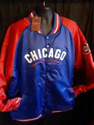 Chicago Cubs Men's Mitchell & Ness Quilt Lined Front Snap Jacket 4XLT - Image 1 of 4