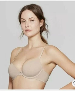 Lot of 2 x 36DDD Bras Beige Demi Cover Lined Racerback New w Tag Retail $17 Per - Picture 1 of 4