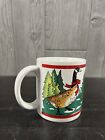 Vintage Christmas Coffee Mug Cup Christmas Geese By Houston Foods 1986 Korea