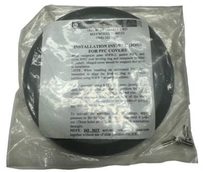 LEW ELECTRIC FITTINGS COMPANY Lew PFC-S Gray Hinged Lid Plastic Flanged Duplex Floor Box Cover 5.63” Round