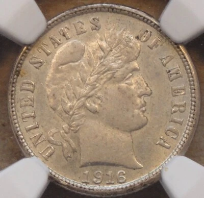 1916-S Barber Dime 10c NGC Certified AU58 - Image 1 of 4