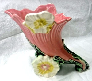 Rare Vintage Calla Lily-Shaped Ceramic VASE, Daisy & Pansy, Japan 7" Tall - Picture 1 of 7
